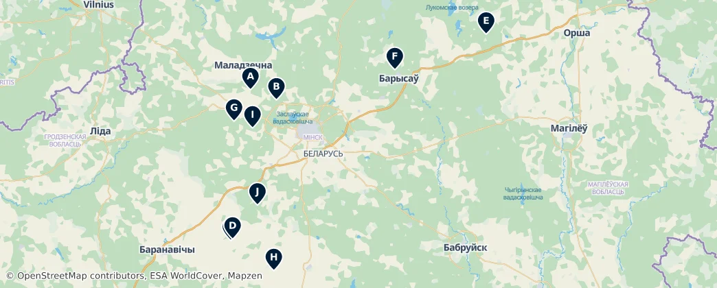 Map of Hidden Gems of Minsk Region