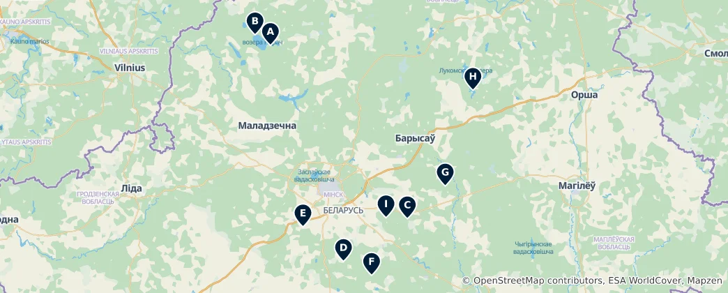 Mapa Parks and Nature