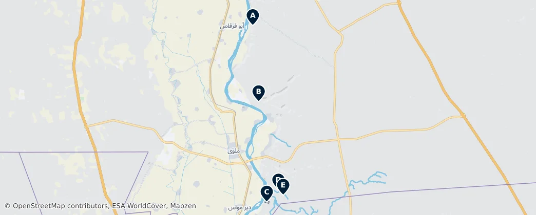 Ancient Egyptian Sites — Map