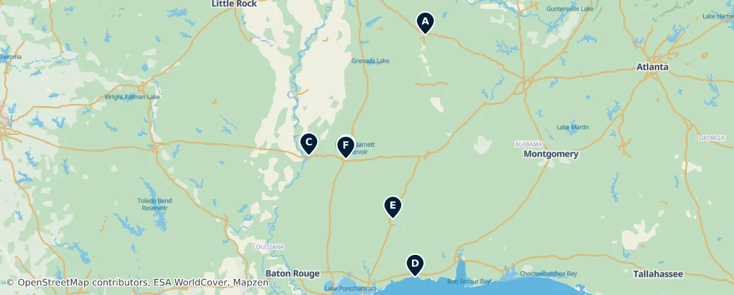 Heritage & Museums of Mississippi — Map