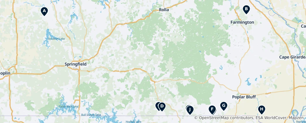 Mapa Notable Dams & Reservoirs