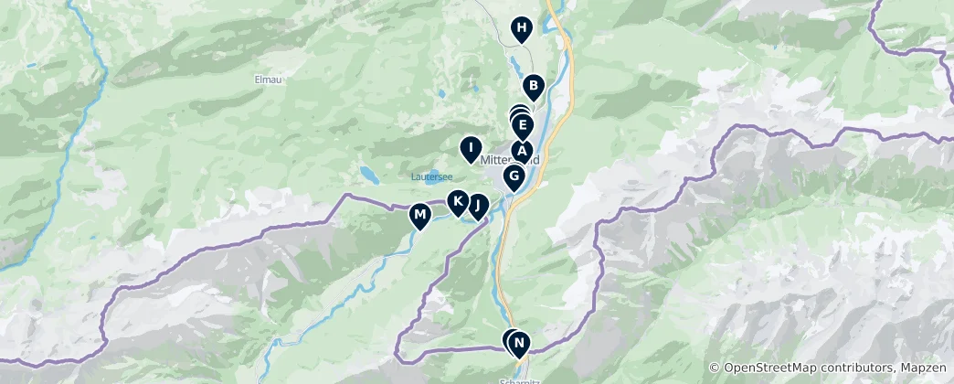 Carte de Mittenwald Must-Sees