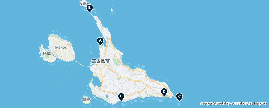 Mapa De Miyakojima's Best Beaches & Capes