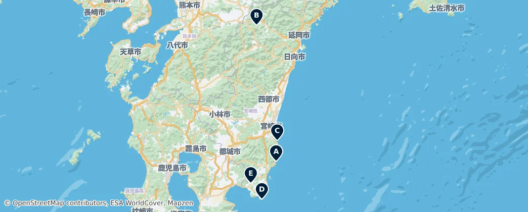 Hidden Gems of Miyazaki — Map
