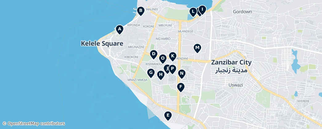 Map of Zanzibar Architectural Gems
