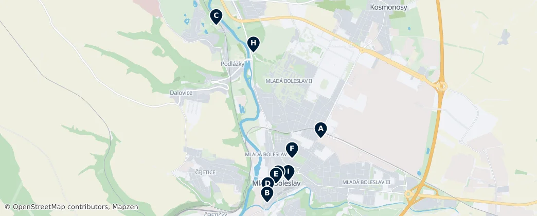Mladá Boleslav Essentials — Harita