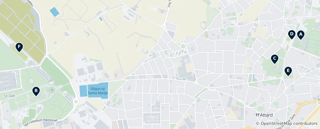 Parks and Gardens in Attard Haritası
