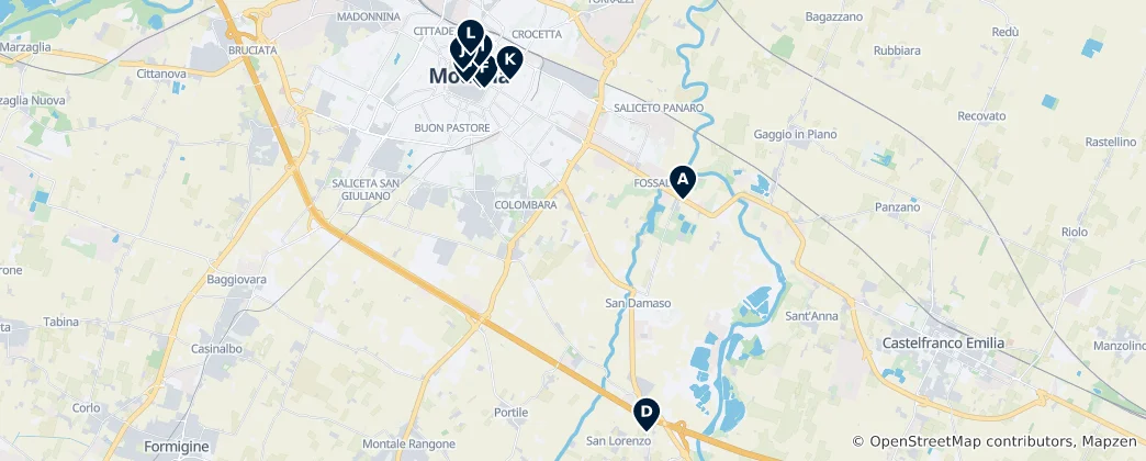 Map of Traditional Flavors of Modena