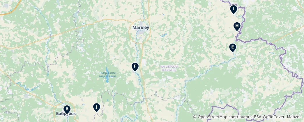 Mappa di Mogilev's Essential Landmarks