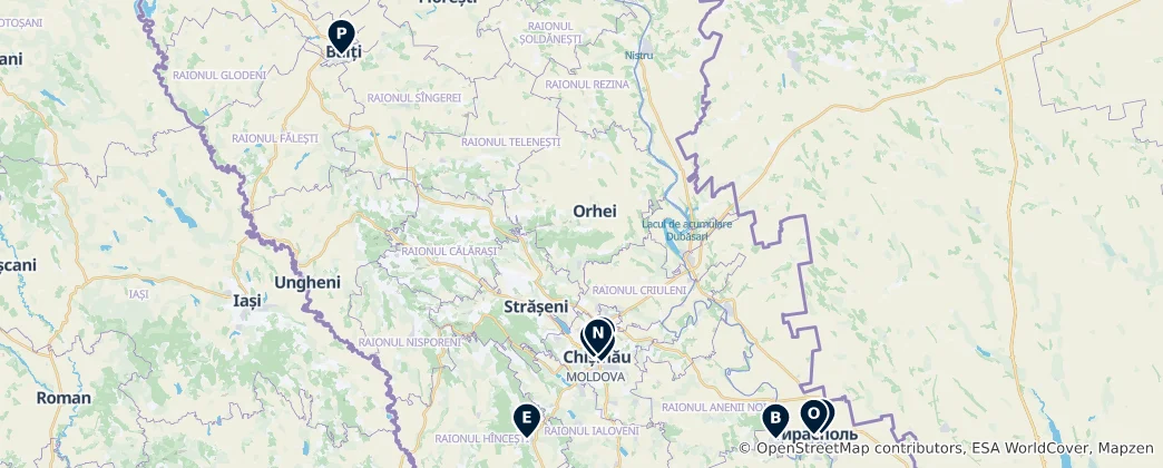 Mapa Moldova's Cultural Treasures