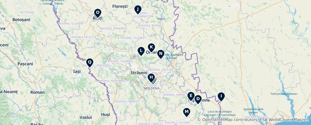 Map of Moldova's Sacred Sites