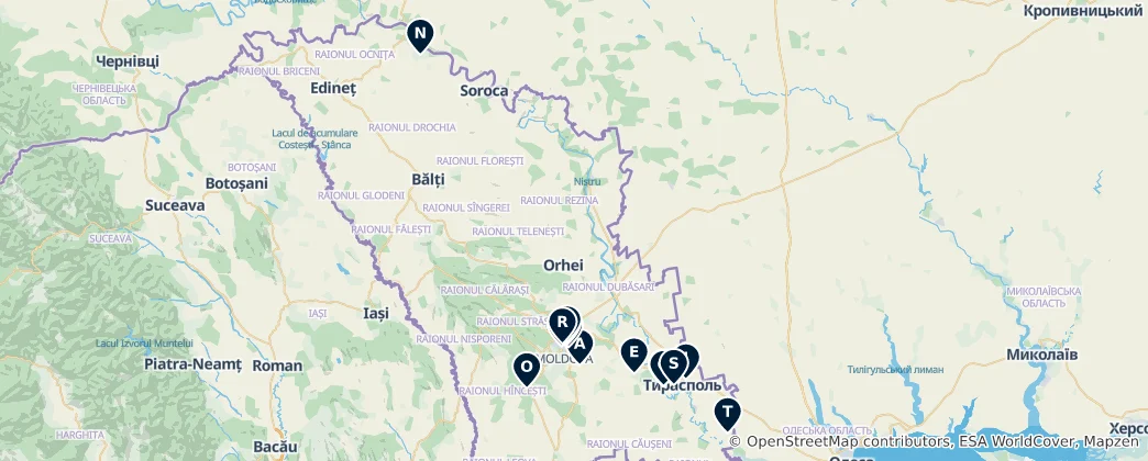 Map of Republica Moldova's Essential Treasures