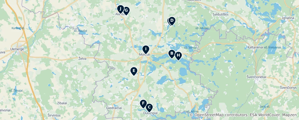 Mapa Molėtai District Essentials