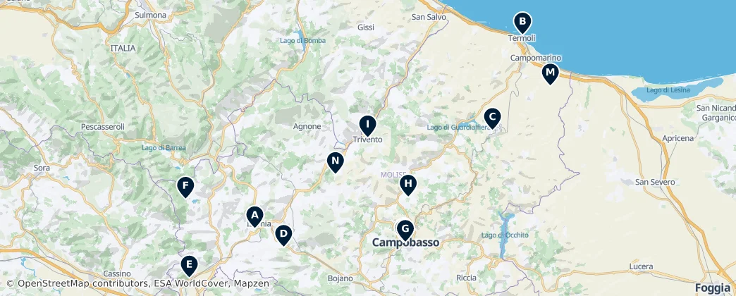 Historic Churches of Molise — Map