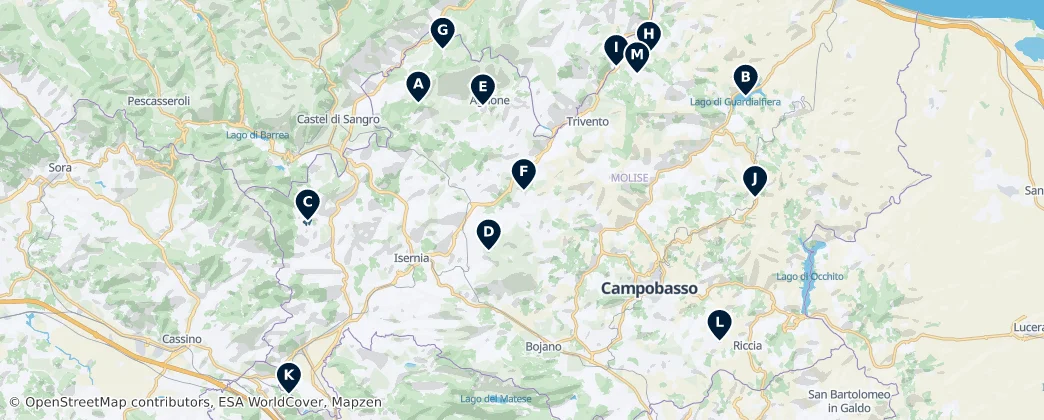 Nature and Parks in Molise — Map