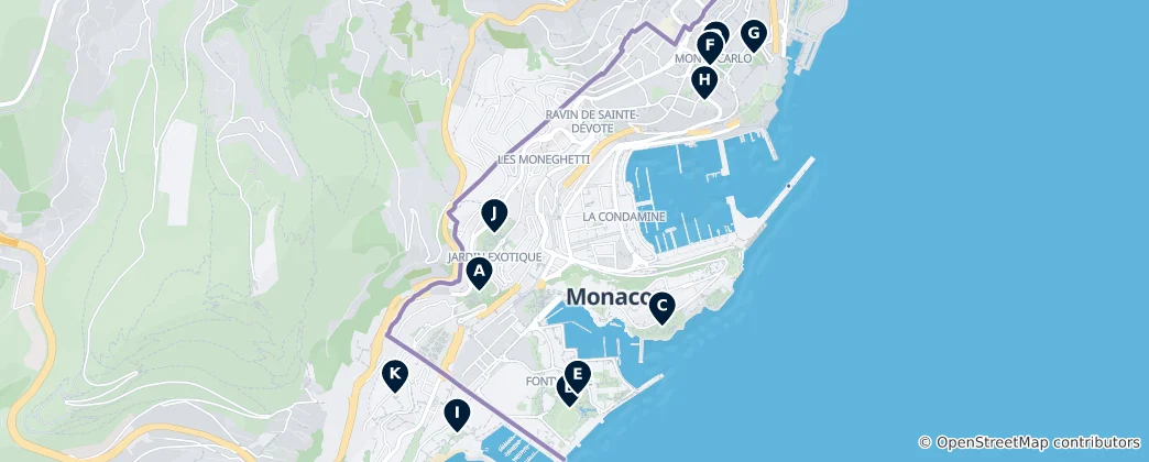 Carte de Monaco's Parks and Gardens