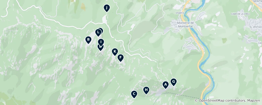 Mapa De Montserrat Peaks & Viewpoints