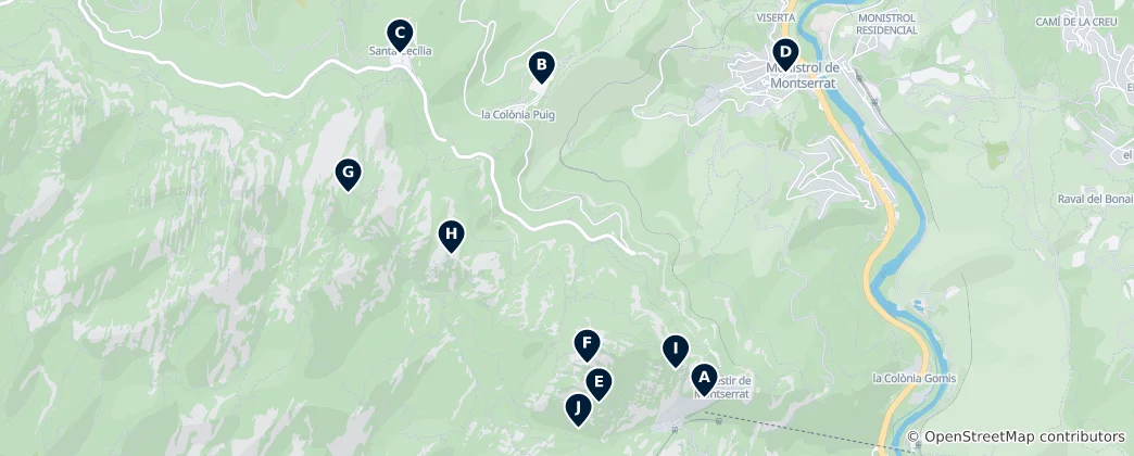 Map of Montserrat Religious Heritage