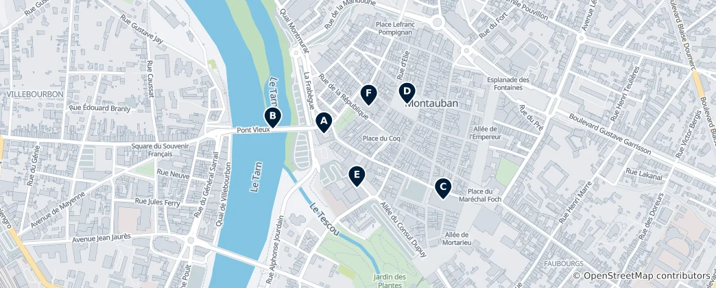 Map of Montauban's Cultural Heritage