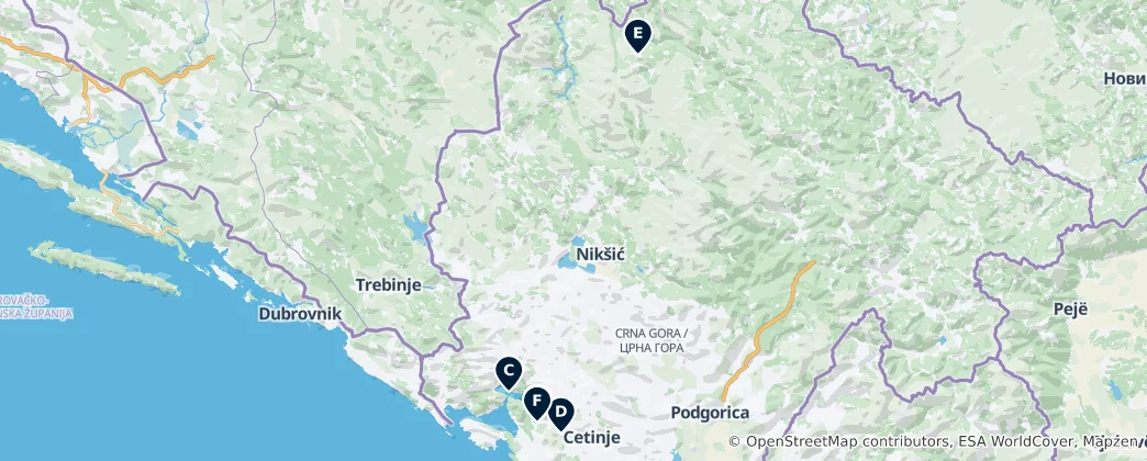 Map of Editor's Choice Montenegro