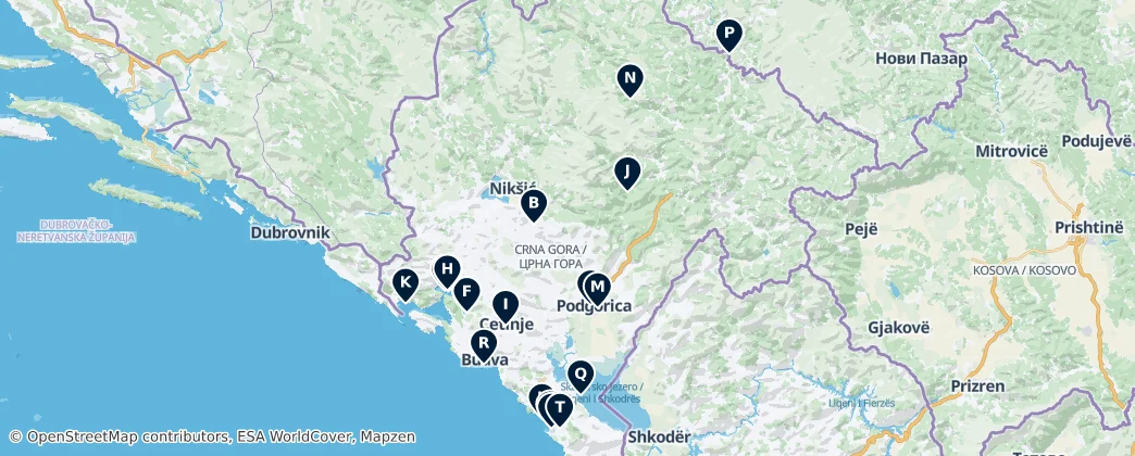 Map of Montenegro's Spiritual Heritage