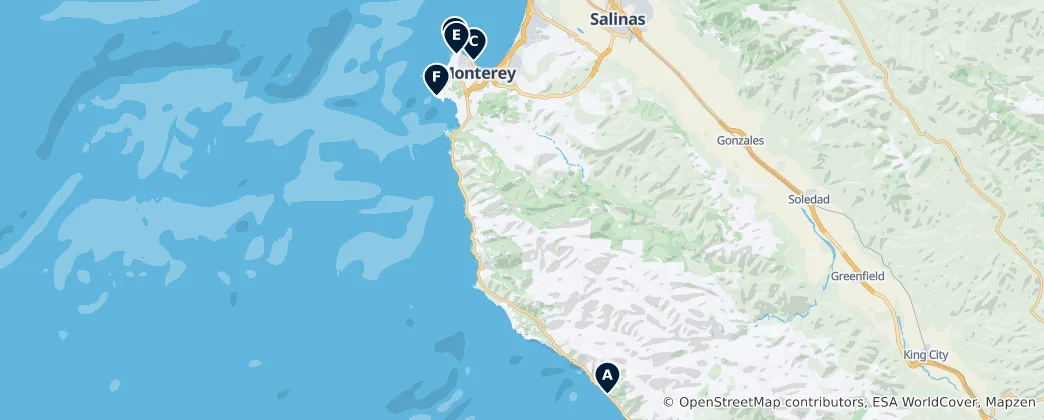 Mappa di Monterey County's Absolute Essentials