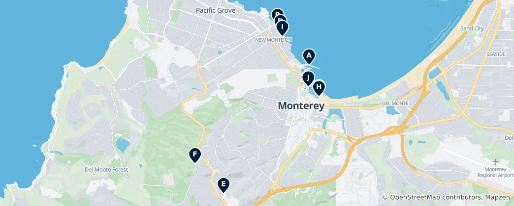 Mapa Coastal Views & Seafood