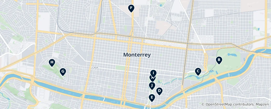 Mapa Monterrey Must-Sees