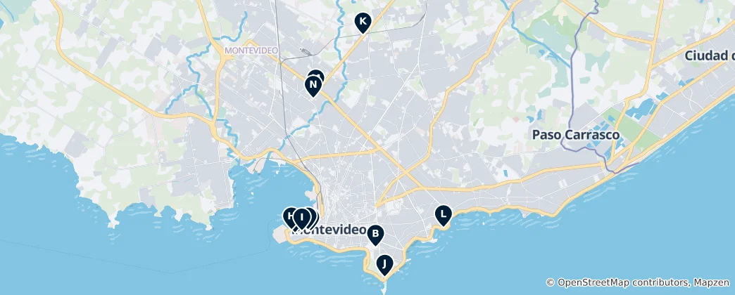 Mapa Montevideo's Cultural Gems