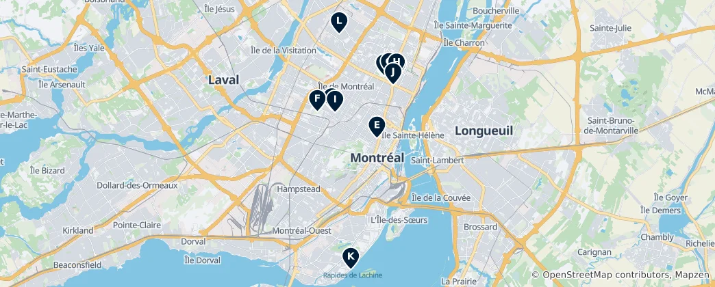 Mappa di Montreal Agglomeration Essentials