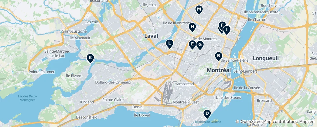 Carte de Montreal Parks and Nature