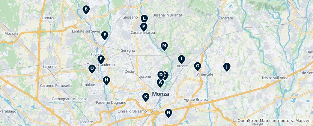Mapa Historic Manor Houses and Castles