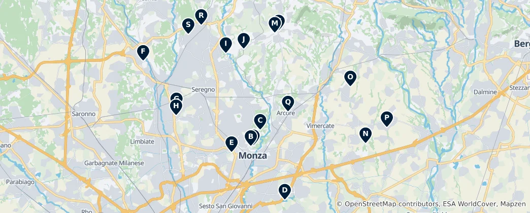 Mappa di Parks and Gardens