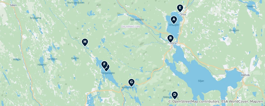 Mapa Lakes and Nature