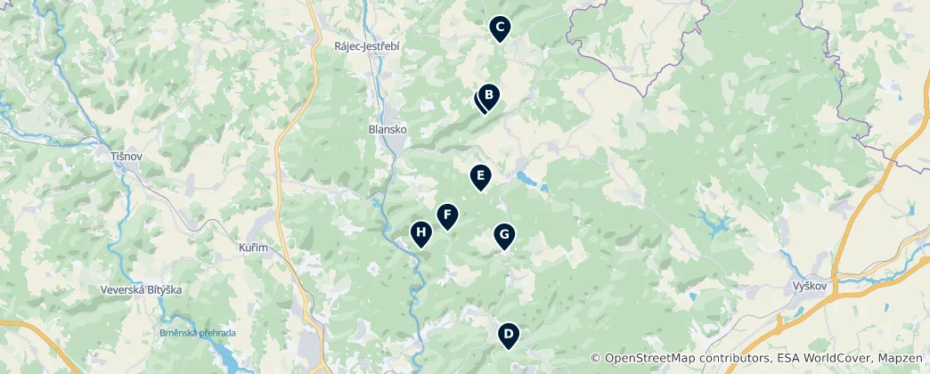 Карта Moravian Karst Must-Sees