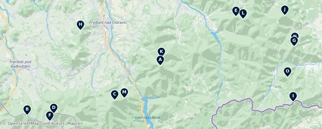 Beskydy Mountain Peaks — Mappa