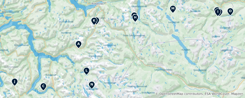 Map of Norway's Natural Wonders