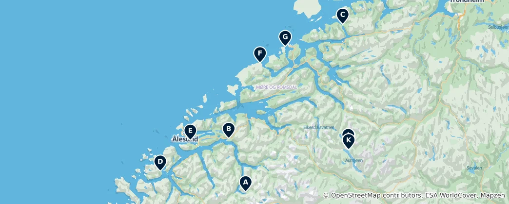 Norwegian Heritage Sites 지도