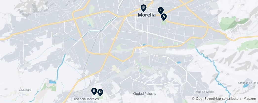 Mapa Parks and Gardens