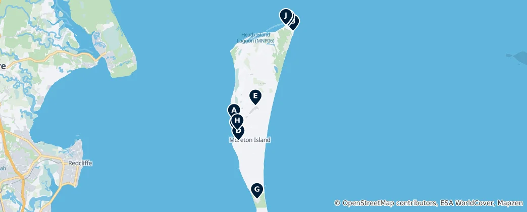 Mapa Moreton Island Essentials