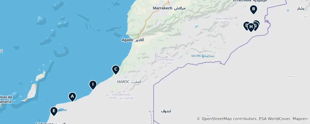 Mapa Campsites & Caravan Sites