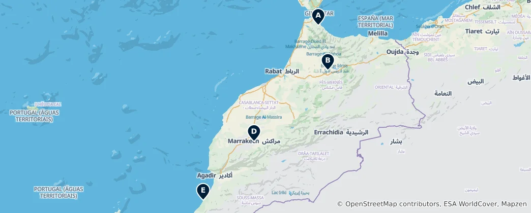 Map of Hidden Gems of Morocco