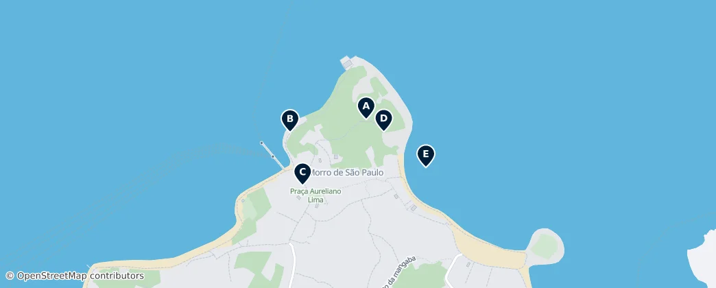 Map of Top Attractions in Morro de São Paulo