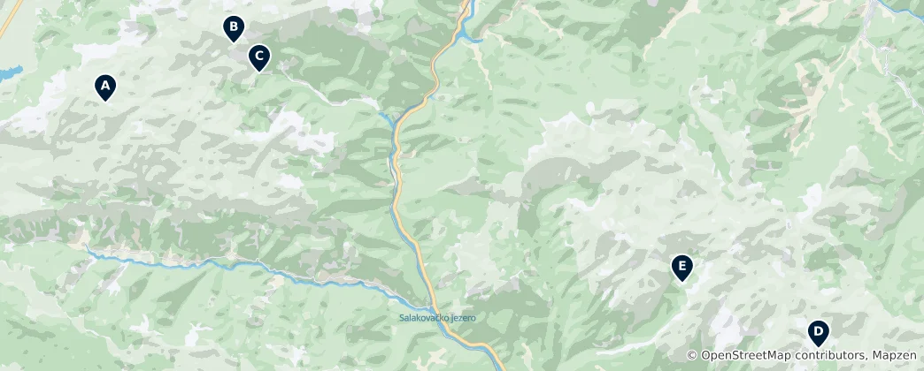 Карта Mountain Huts & Peaks