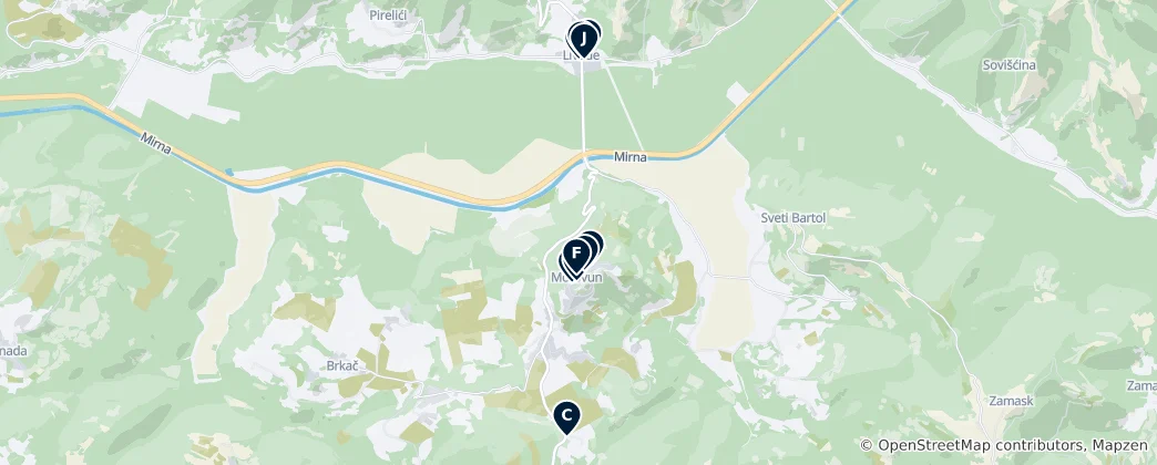 Mappa di Općina Motovun Essentials
