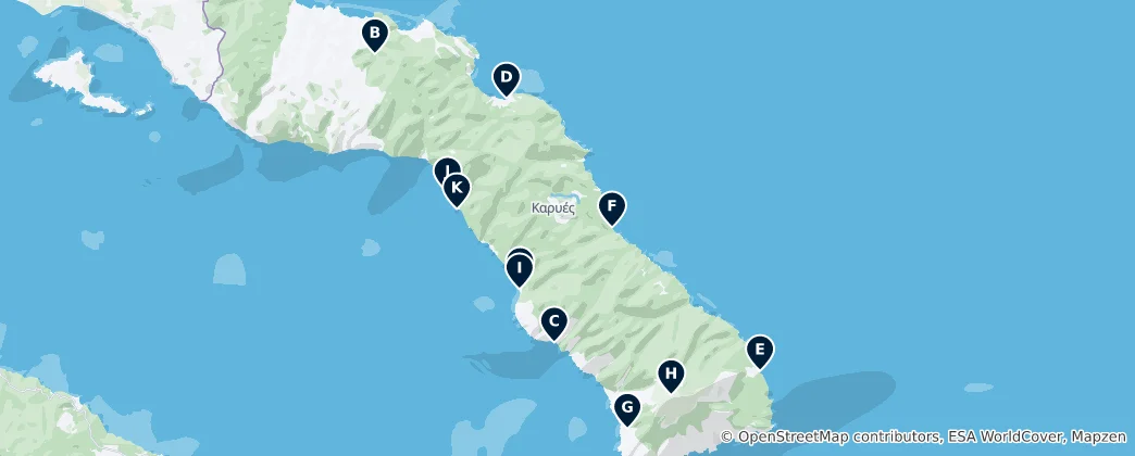 Map of Mount Athos Essentials