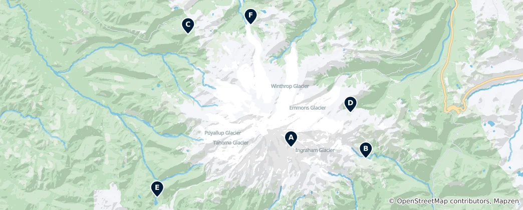 Mapa Accessible Backcountry Spots