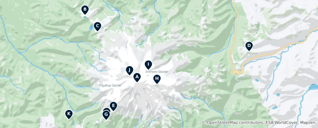 Mapa Iconic Mountain Peaks