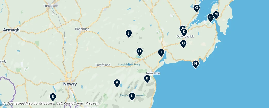 Mapa Mourne Gullion Strangford UNESCO Global Geopark Essentials