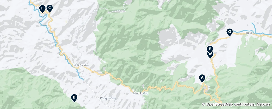Mappa di Mu Cang Chai Essentials
